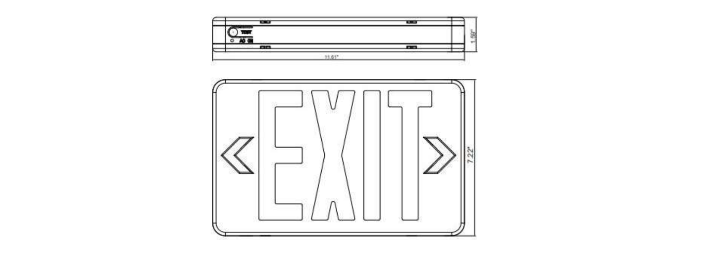 GREEN EXIT SIGN/EMERGENCY BATTERY